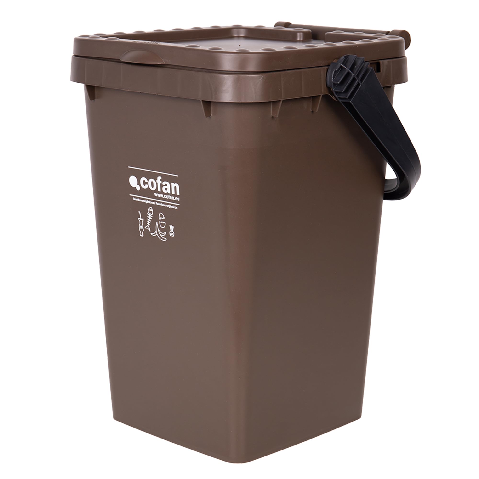 Cofan Contenitore marrone 25L per rifiuti organici Modello Ravioli
