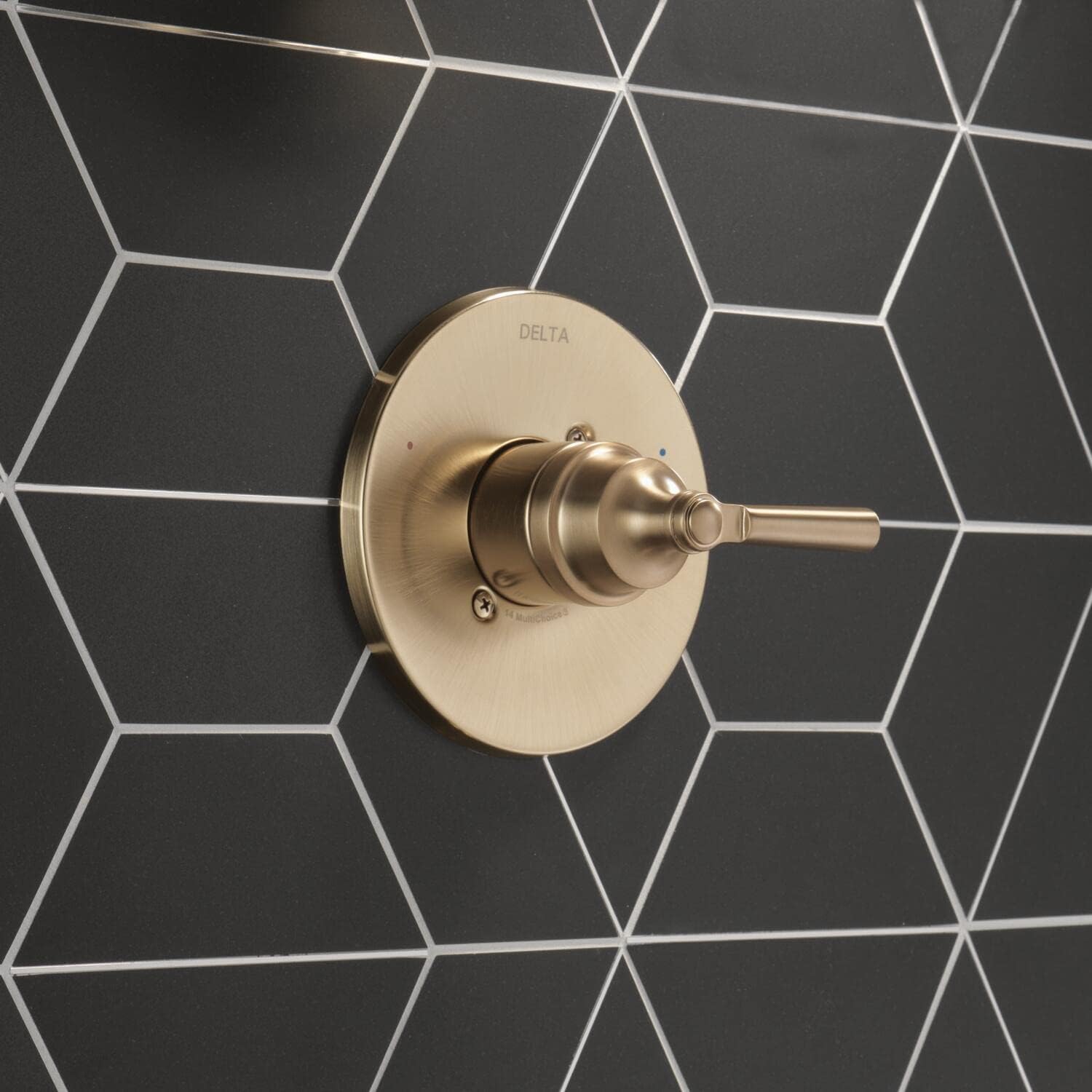 Delta Saylor 14 Series Single-Function Valve Trim Kit, Brushed Gold Handle Set for Shower Faucet System, Champagne Bronze T14035-CZ (Valve Not Included)