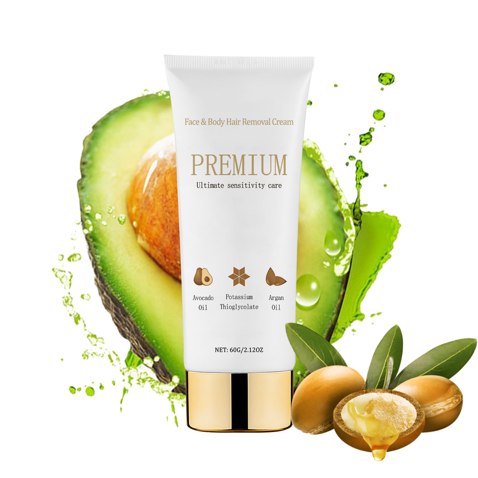 Crema Depilatoria - Eliminación Vello Púbico 60g - Loción para Piel Sensible que Ofrece Seguridad y Suavidad para Mujeres y Hombres en Zonas Delicadas como Axilas, Piernas y Bikini