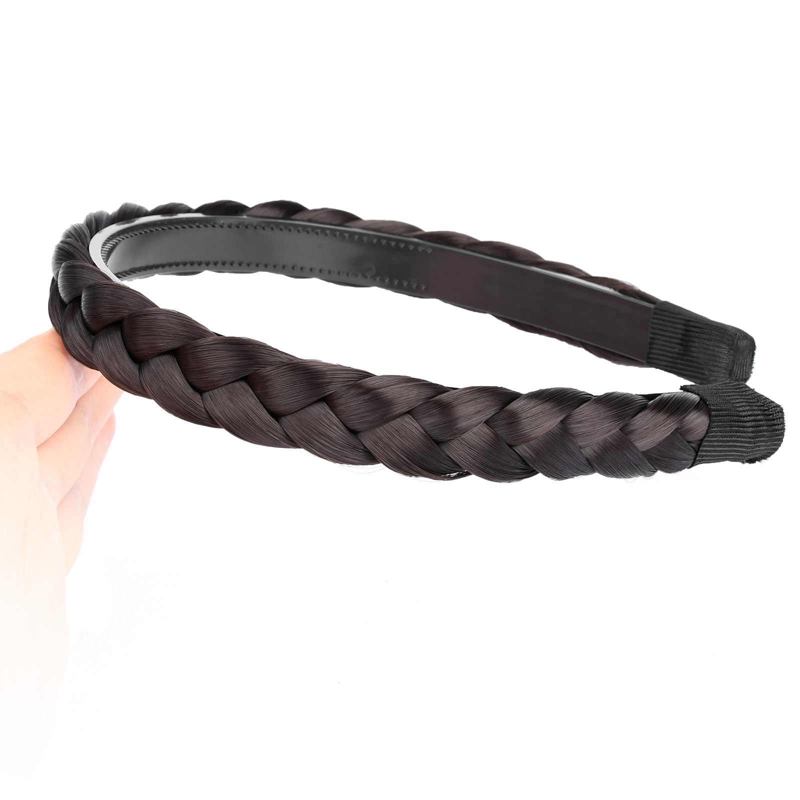 Gledola Braided Headband With Teeth Braids Hairband With Tooth Synthetic Hair Band Plaited Hairband For Women (Dark Brunette) - Image 4