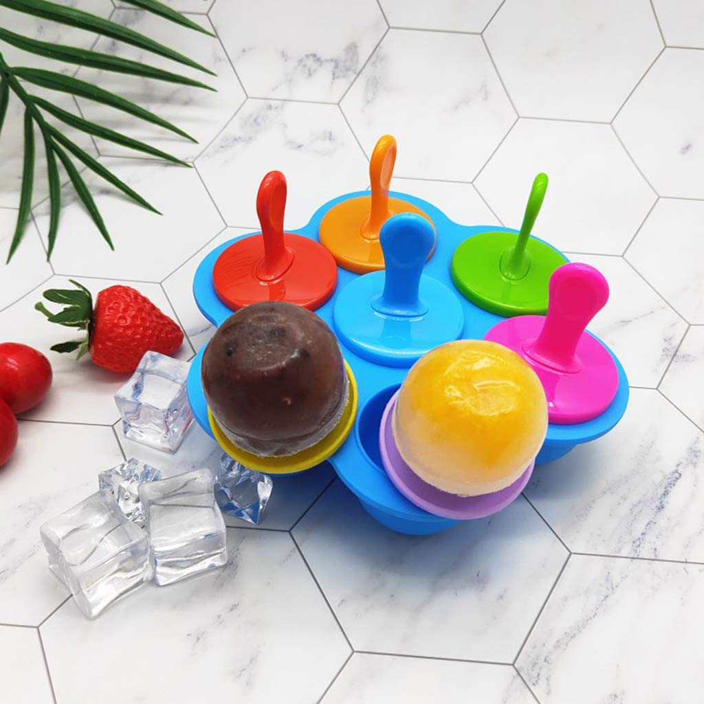 Moldes para polos， Molde de silicona for helados de 7 celdas for hacer paletas BAB