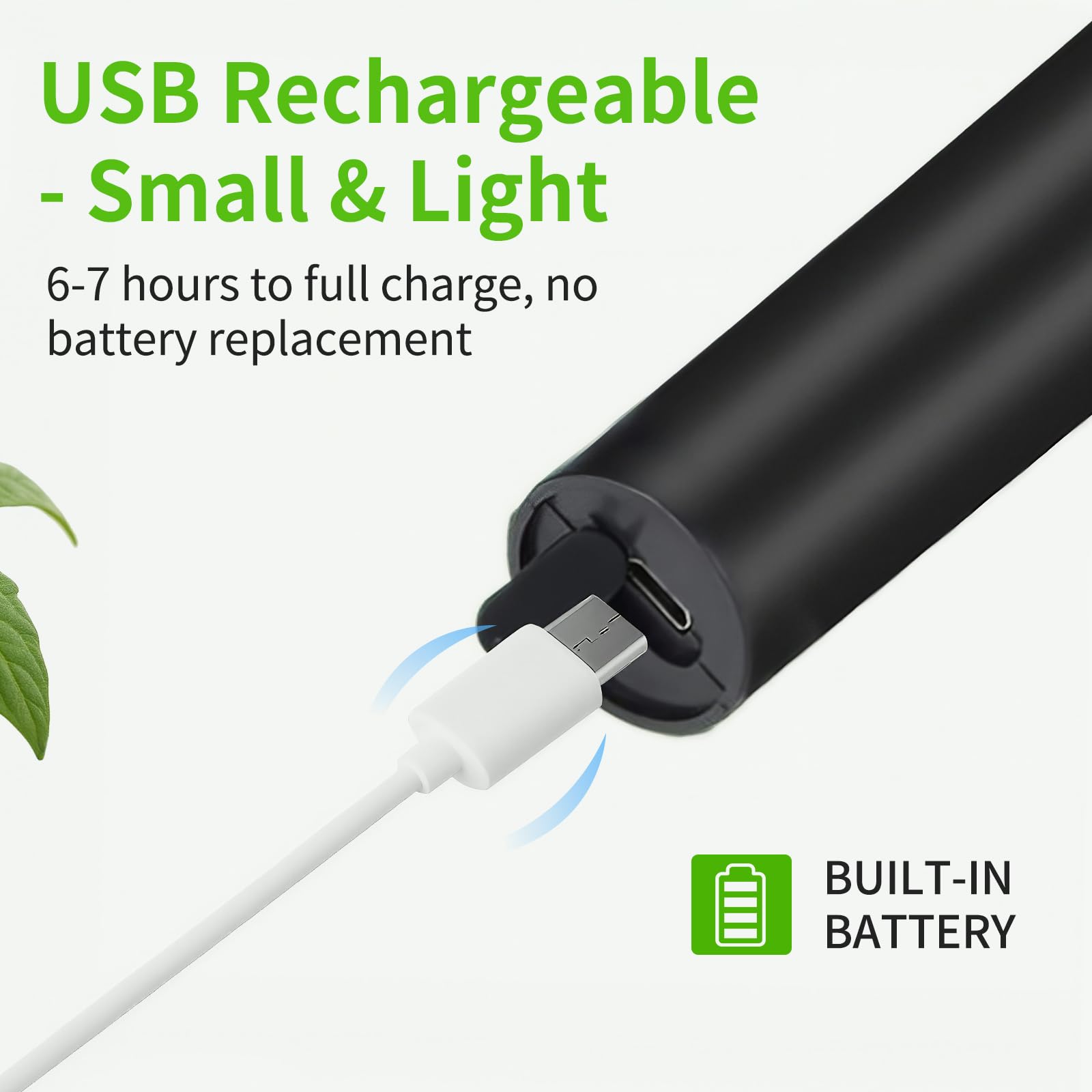 Herramienta de polinización de plantas, polinizador vibratorio recargable por USB para cultivos de invernadero como tomates y fresas