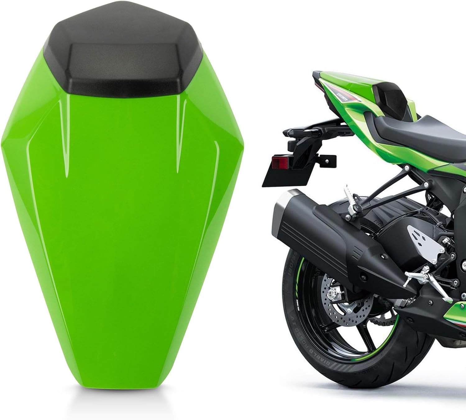 PSLER Motorcycle Rear Passenger Pillion Seat Cowl Fairing Cover Tail Cover for Ninja ZX6R ZX-6R 636 2019 2020 2021 2022 2023 (Green)