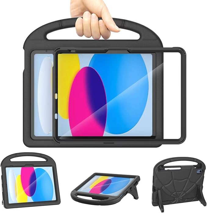 Étui pour enfants pour iPad (A16) 11{^>e<^} génération 11" 2025/iPad 10e génération 11" 2022, étui antichoc avec poignée et support pour iPad 11"/11" avec protecteur d'écran intégré pour
