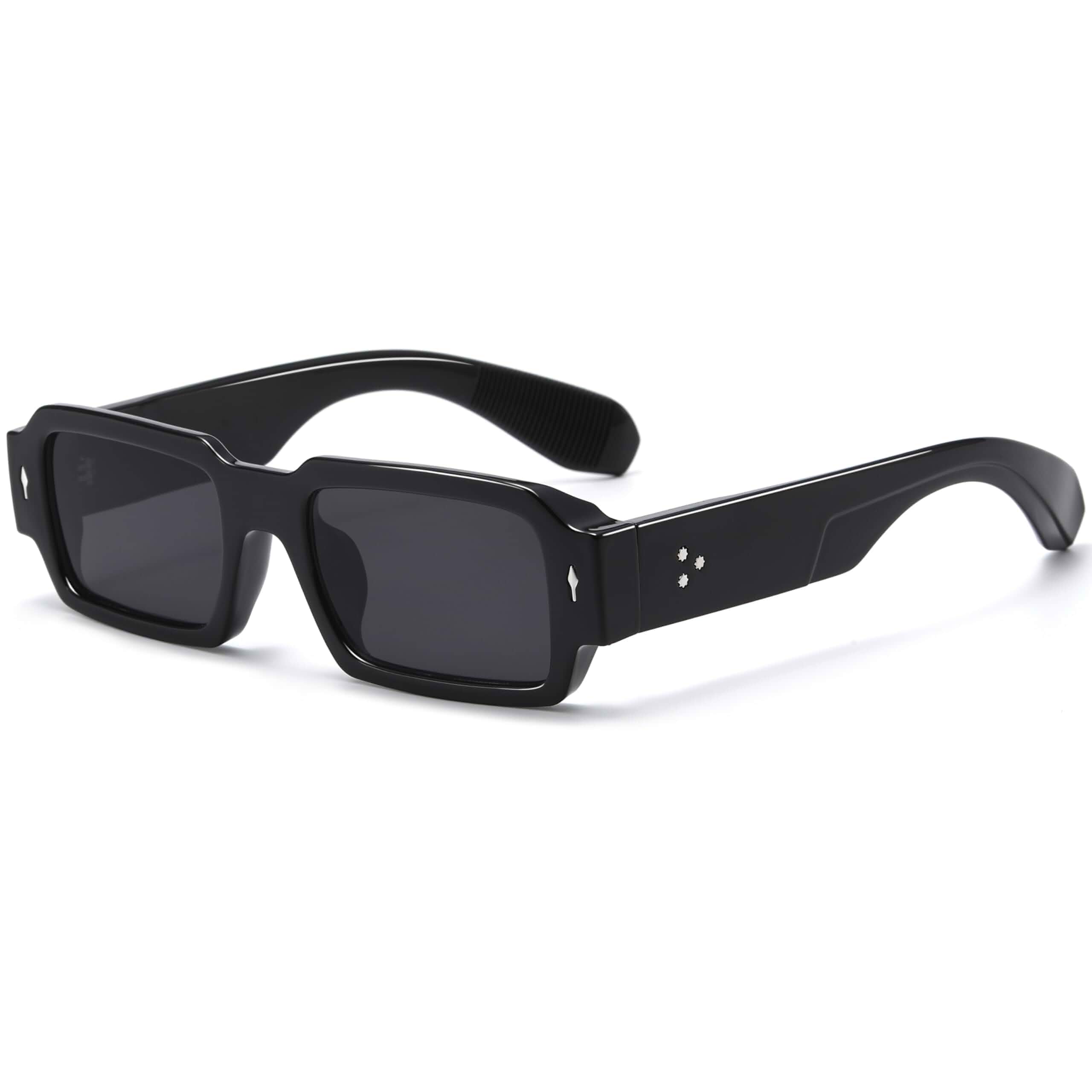 Vintage Rectangle Sunglasses Women Men Trendy Thick Square Shades Retro classic rectangular eyewear with chunky frame, UV400 fashion designer glasses, stylish sunnies for driving & daily wear