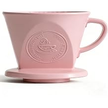 Pour Over Coffee Maker - Melamine, Pour Over Coffee Dripper with 3 Holes Flat Bottom, Balance Brewer for Travel, Camping, Home, Cafe, Office - small drip coffee maker 1-2 Cups, Size 102 Pink