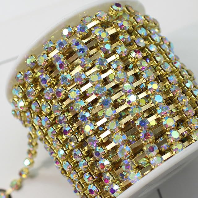 Catena Strass 8.5 Mm Decorazioni Cristallo Abbigliamento Catena Strass QUARKZMAN 1 Iarda - 3 Righe 8,5mm Per Decorazioni Fai Da Te Strass Abbigliamento Borse Decorazione Abiti E Borse - 13