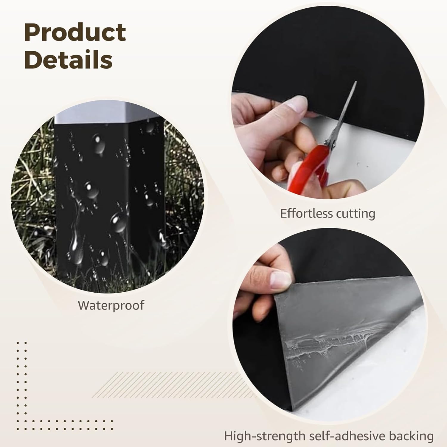 Weather-Resistant Post Protection Sleeves, 12 Pcs, Black PVC, Prevents Rot and Corrosion, Easy Installation, 17 X 11.8 in