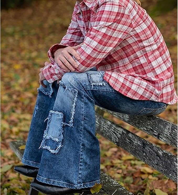 Mens Vintage Leg Disco Jeans Vintage Bell Bottom Men Denim Pants Stretch Retro Bell Flared 70s Jean Pants4