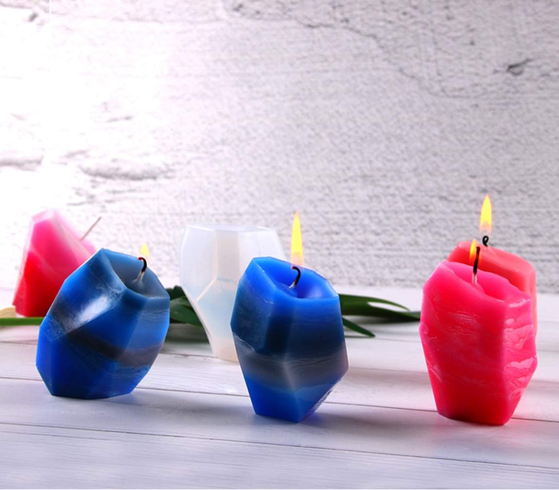 Gem Stone Crystal Mold Silicone Candle Molds 3 Shapes Large Size Resin Stone Mold for Jewelry Making, Aromatherapy Candle Making and Crafting Projects