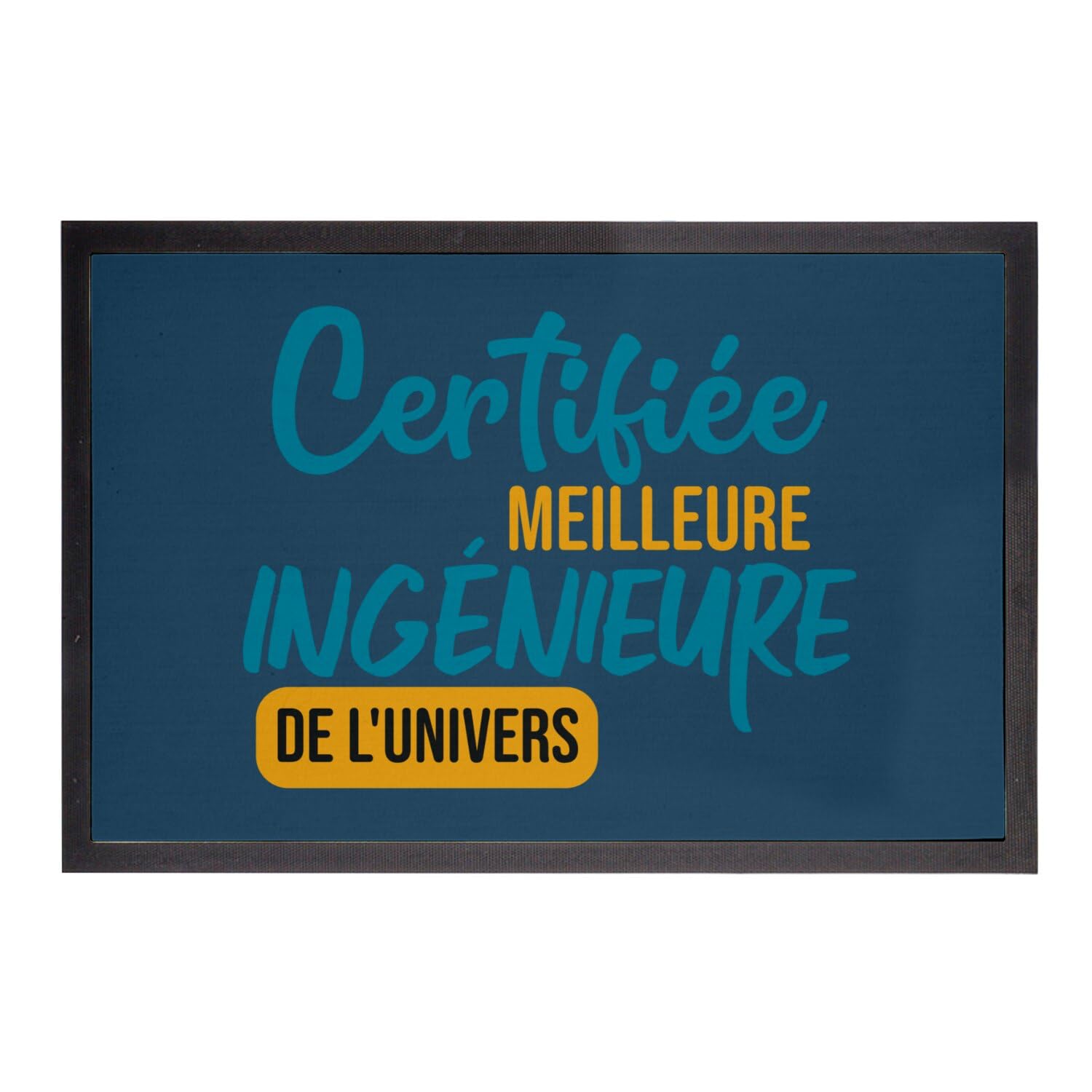 Paillasson bleu ingenieure mecanique grand format 75x50cm de qualite