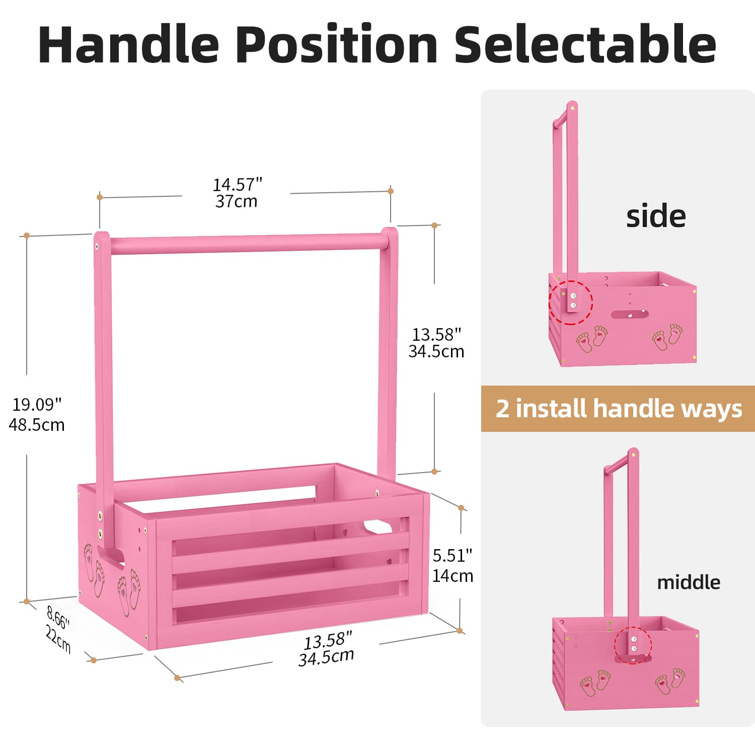 BAMBOOHOMIE Baby Shower Crate Closet, Shower Party Basket with Hangers Handle, Bamboo Gift Crate Box - Image 3