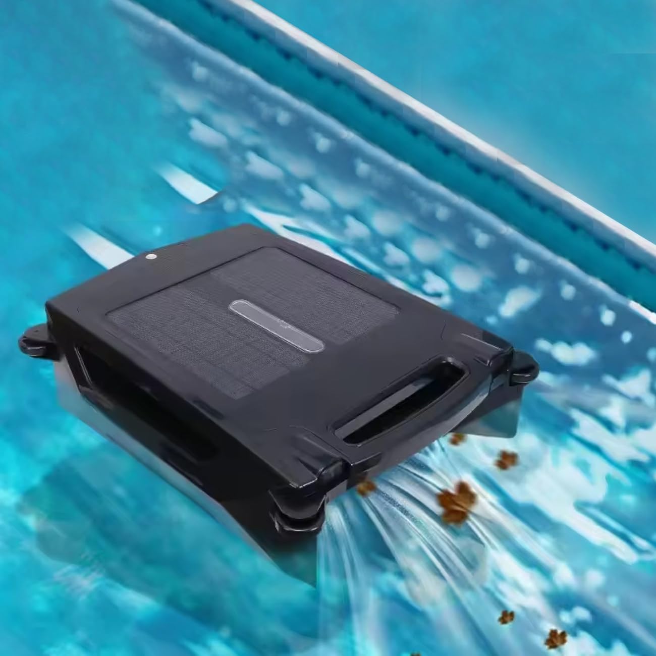 Skimmer automatizzato per piscina, robot per piscina con cestello per skimmer, alimentazione a batteria e ad energia solare, 5-10 m/minuto, capacità di filtraggio 80 ㎡ Pulizia doppia modalità