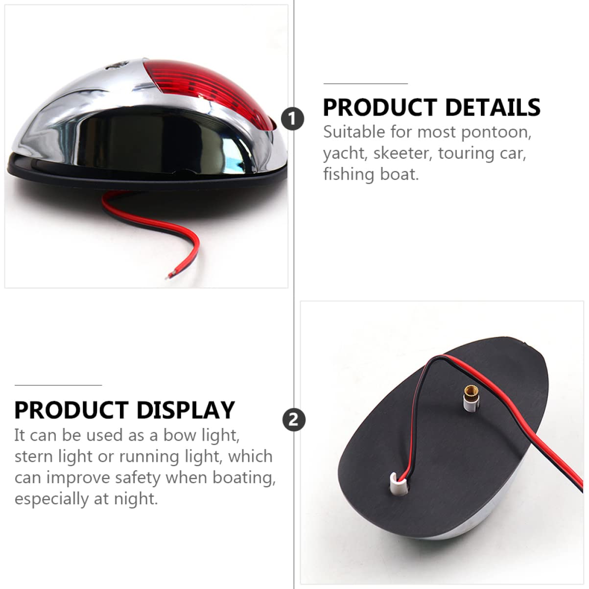 HONMEET 2Pcs LED Navigation Lights for Boats Bow Lights Energy Efficient Running Lamps Durable Construction for Pontoon Yacht Fishing and Speed Boats