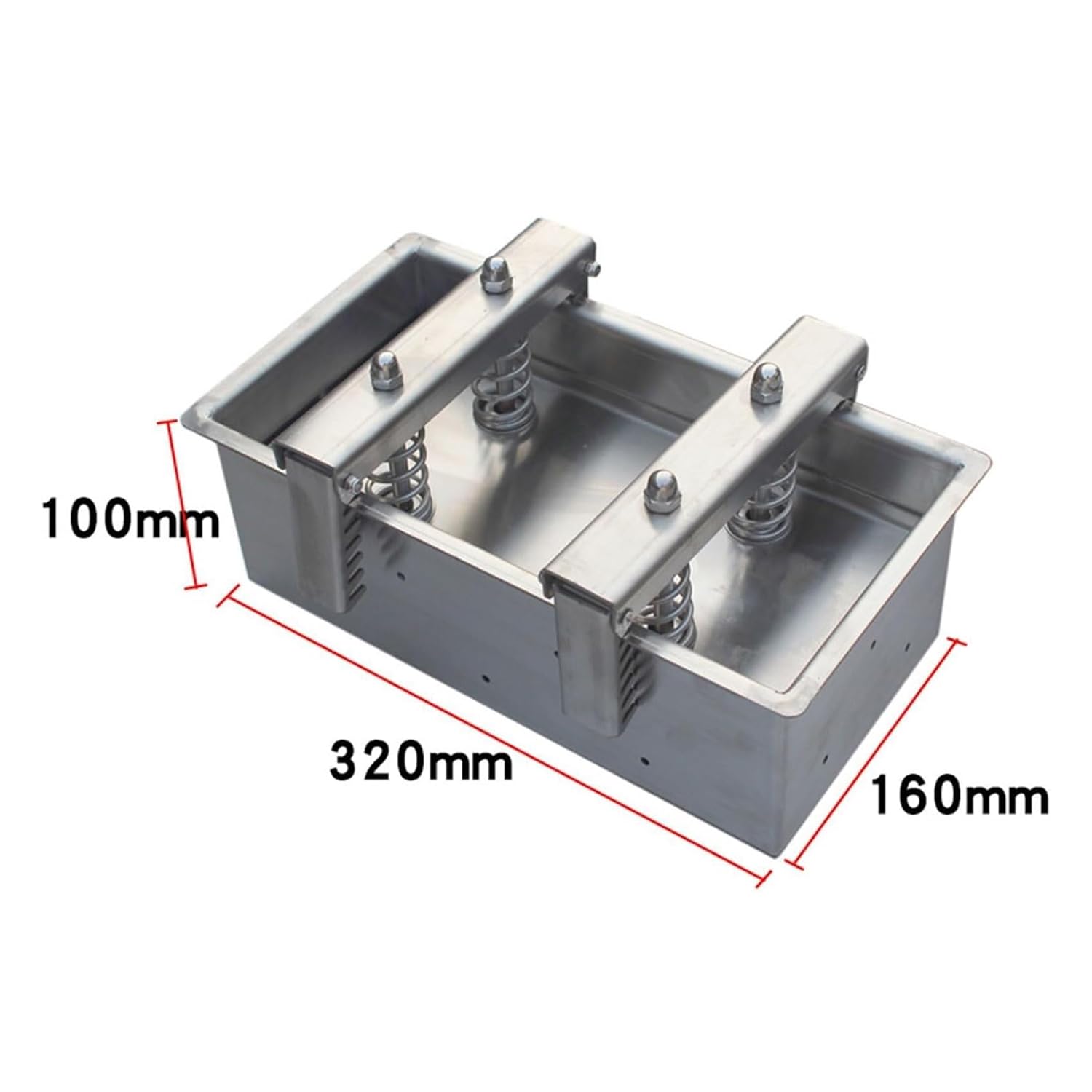 Molde de acero inoxidable para prensa de carne para jamón, hamburguesa, carnes delicatessen con resorte de compresión y placa base extraíble, herramienta de prensado de cocina para el hogar