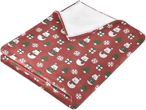 Miniatura 2 de Christmas Snowman Red Ultra-Soft Bed Blanket, Warm Spring Plush Blanket Adults Kids Travel Throws 60x90 Inches