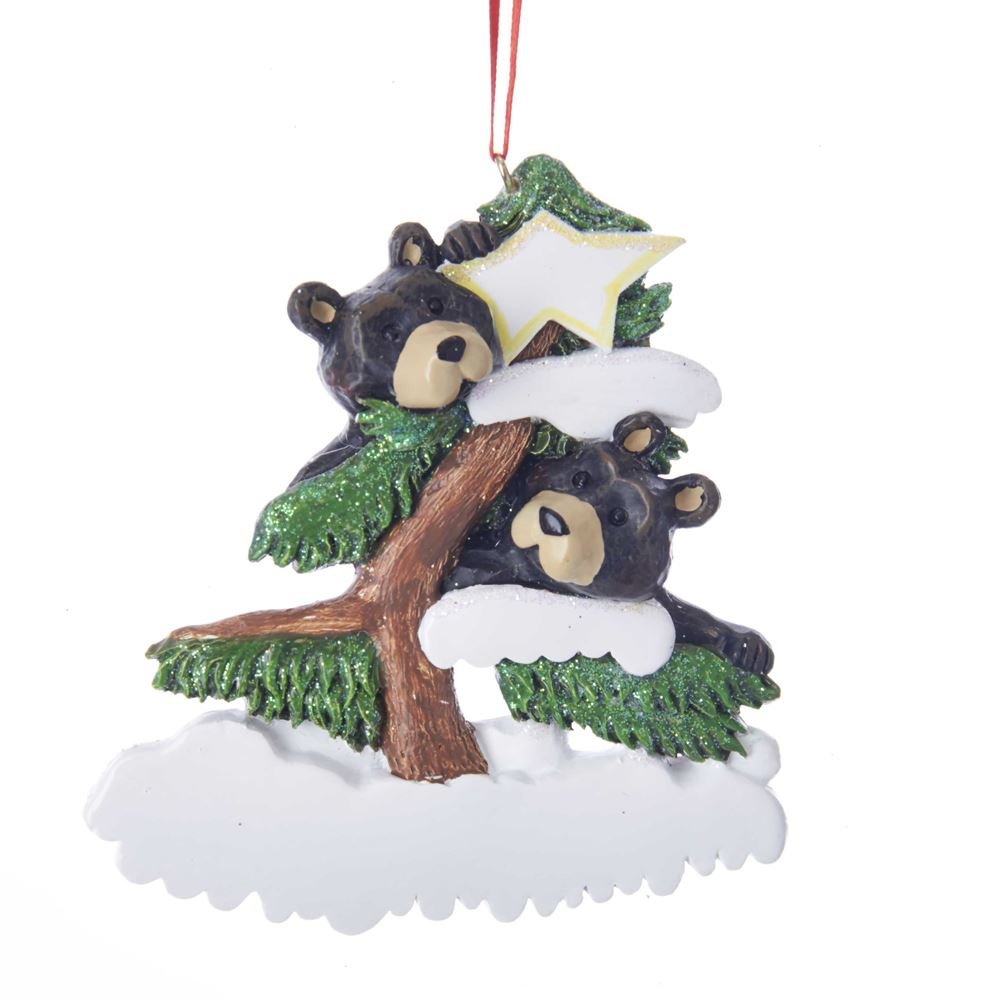 Kurt Adler Bear Family suspension légère en résine qui ne tombe pas du sapin