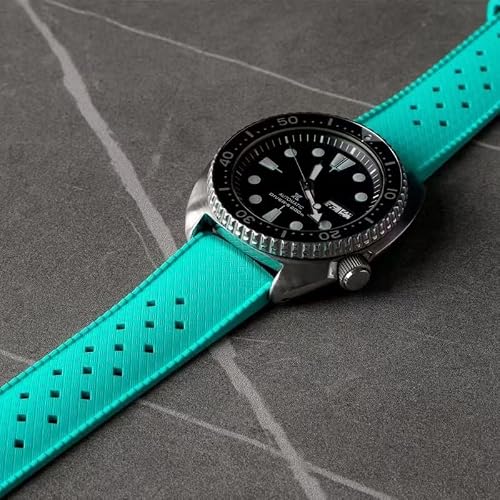 Nizonlaie Bracelets de Montre FKM Caoutchouc Fluoré 18mm 20mm 22mm Libération Rapide Doux Durable Tropical Style FKM Caoutchouc Remplacement Bande pour Homme et Femme – vue 6