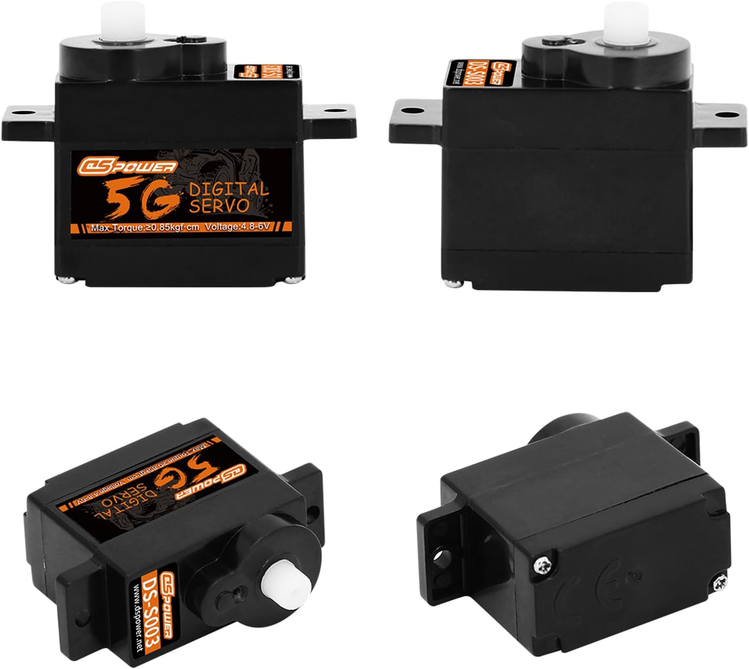 2PCS 5G Mini Digital Servo, Plastic Gear Micro RC Servos Motor Kit for 1/28 RC Car Model Boat Fixed-Wing Helicopter Airplane Robot Toy (2PCS) image 2