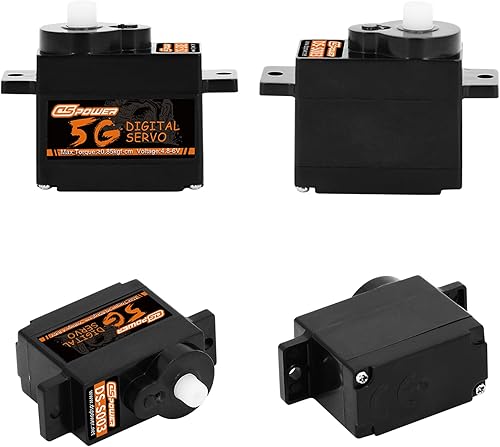 Miniatura 2 de DSPOWER Mini servo digital 5G, kit de motor micro RC de engranajes de plástico con bocina servo 25T para 128 RC modelo de coche, barco, helicóptero