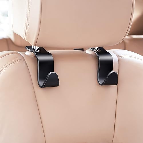 Miniatura 3 de Ofspower - Ganchos organizadores para la parte de atrás de los reposa cabeza del vehículo. 4 unidades. Gancho de almacenamiento para colgar la bolsa