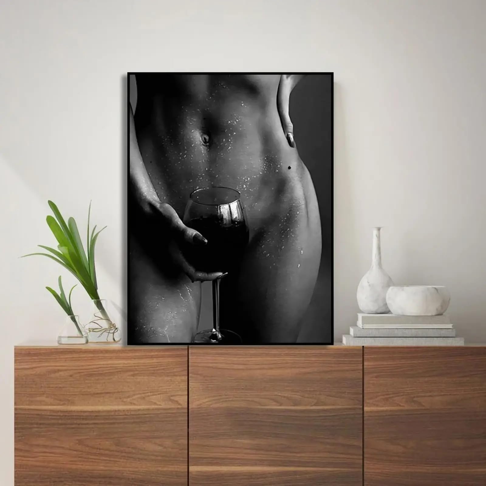 Impression sur toile femme buvant du vin décor mural moderne - 6