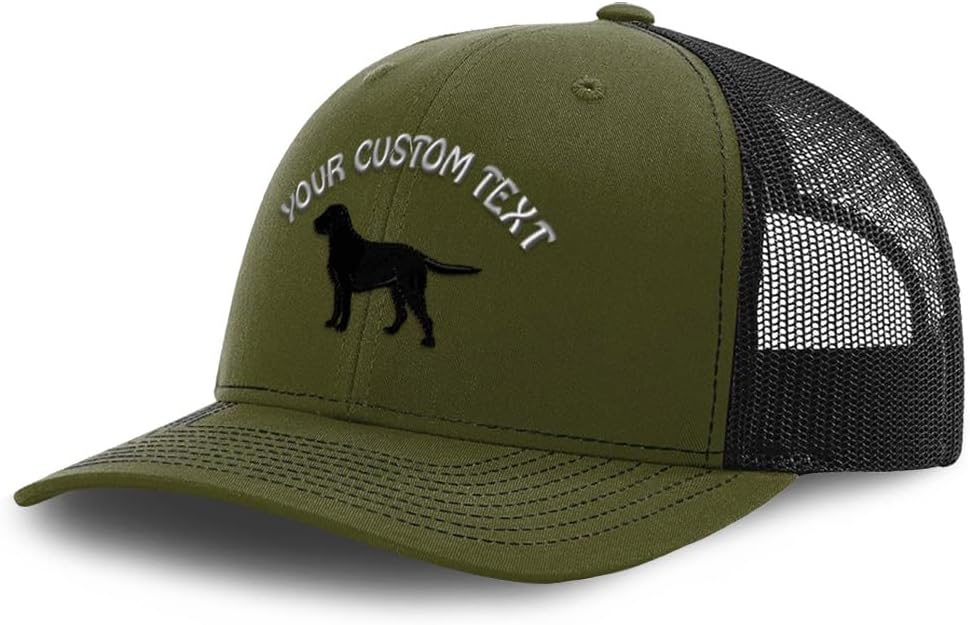 Richardson Mesh Cap Hat Embroidered Black Labrador Retriever Lab Embroidery Trucker Hats for Men & Women