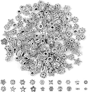 160 Pieces Spacer Beads, Tibetan Silver Spacer Beads Alloy Metal Beads for Crafts DIY Necklaces Jewelry Making (20 Styles)
