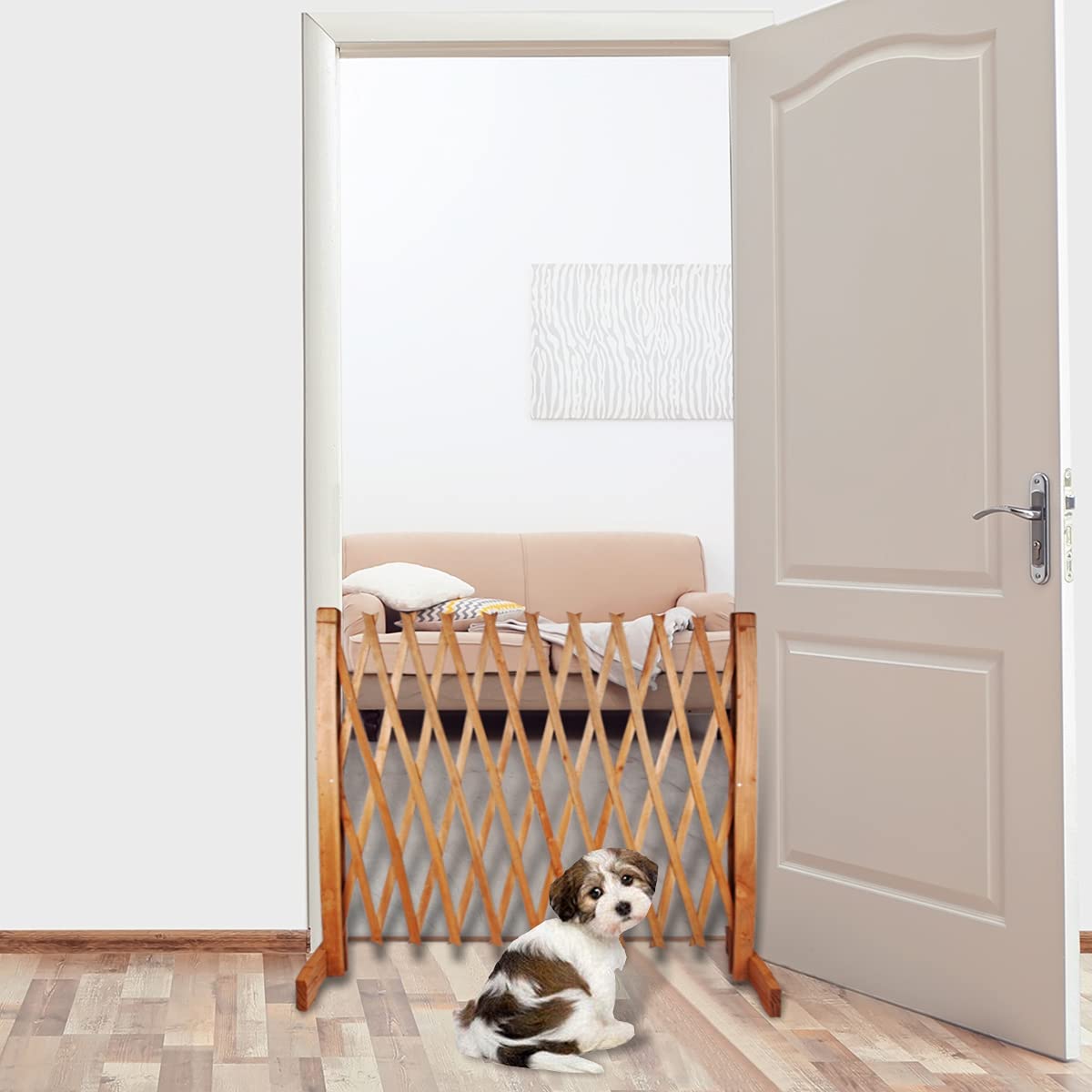 Hunde Zaun Absperrgitter Scherengitter 2er SET verstellbar freistehend