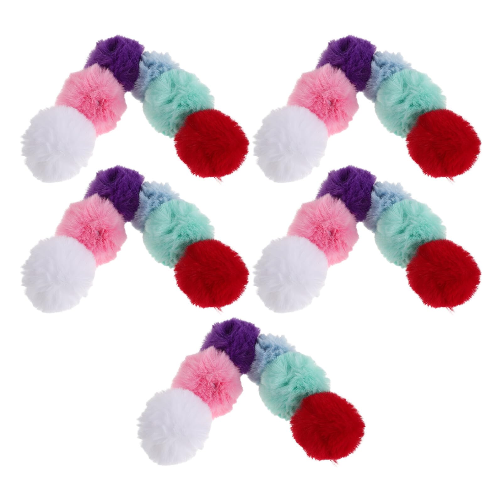 Pompones para manualidades de 8cm con elástico PRETYZOOM ideales para decorar gorros y llaveros 8