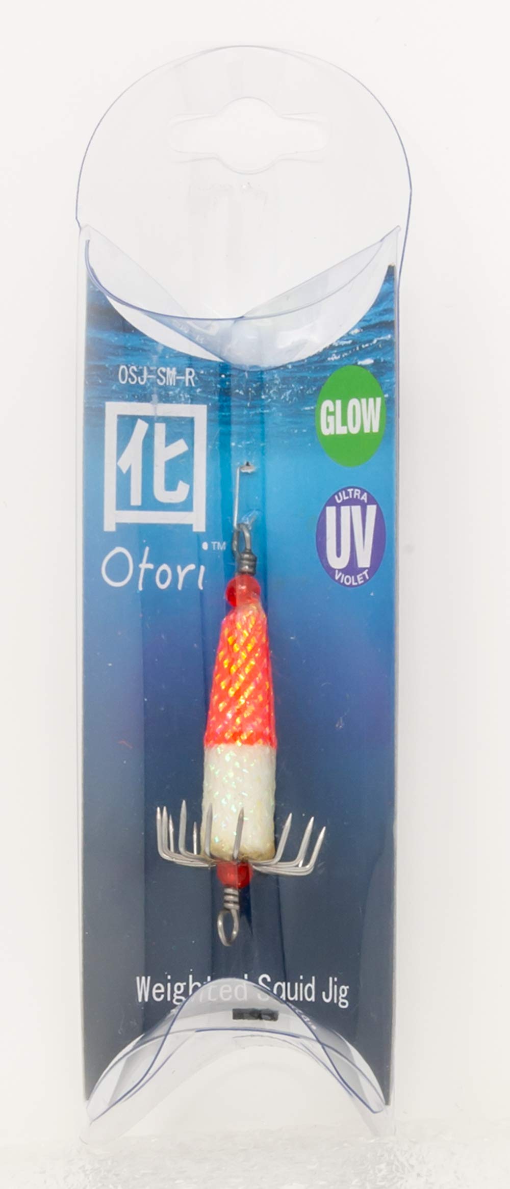 Beau Mac OSJ-R Squid Jig Skinny Med Red/Glow 7/8" Hk