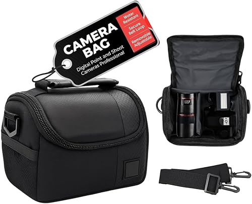 Miniatura 8 de Acuvar Bolsa de equipo de cámara acolchada suave y mediana compatible con cámaras Canon, Sony, Nikon, Olympus, Fuji, Samsung y equipos