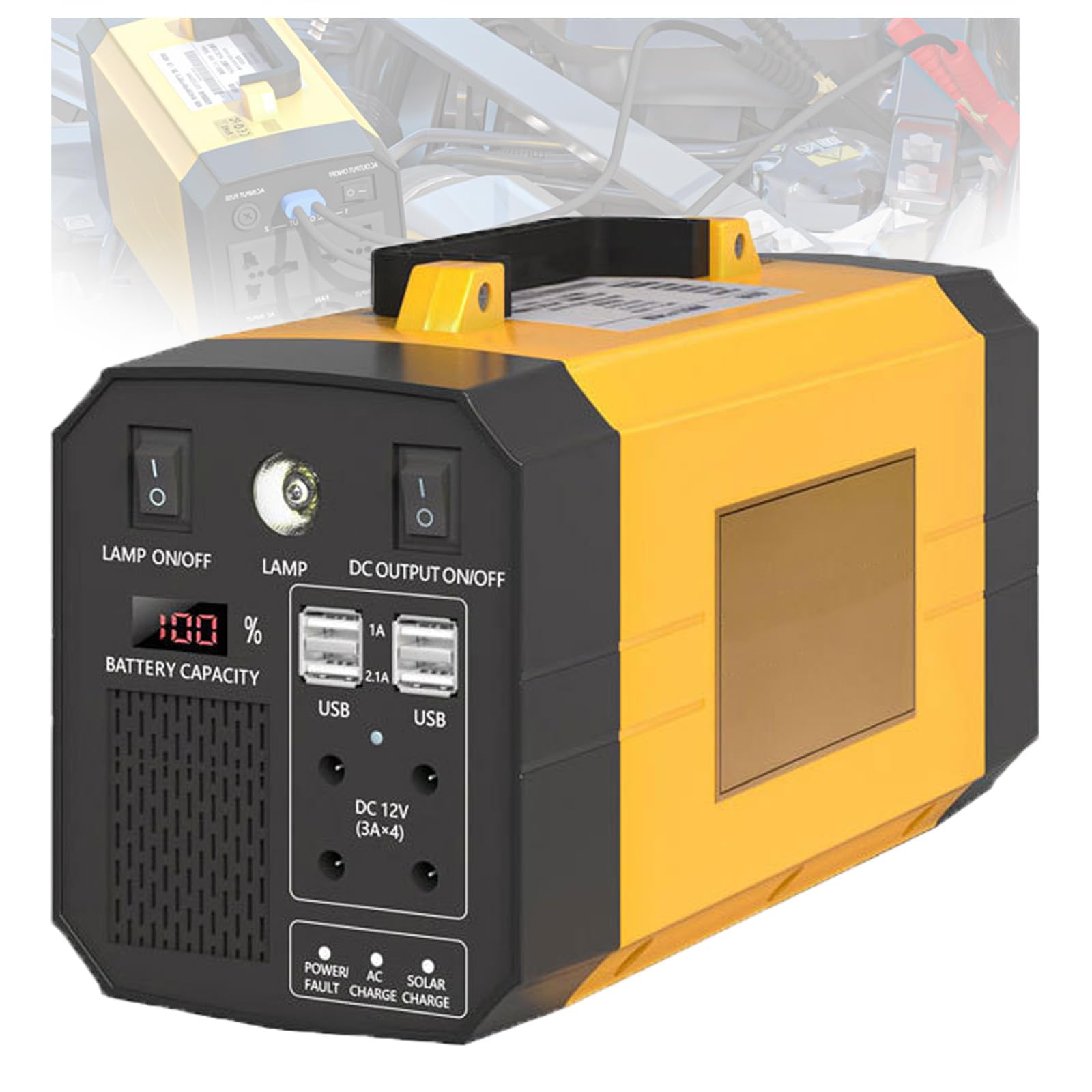 Przenośny zasilacz z gniazdkiem, 300W przenośny zasilacz do użytku na zewnątrz, solarny, bateria litowa, AC 110V/60Hz lub 220V/50Hz, DC 12V do biwakowania i kamperów (110v 60000mha)