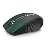 RAPIQUE Bluetooth Wireless Mouse – Bluetooth 5.1 & 2.4G Dual Connectivity, Rechargeable USB-C, Silent Click, Ergonomic 6-Button for Windows/macOS/Android/iOS/Laptop/MacBook(Green-to-Black)