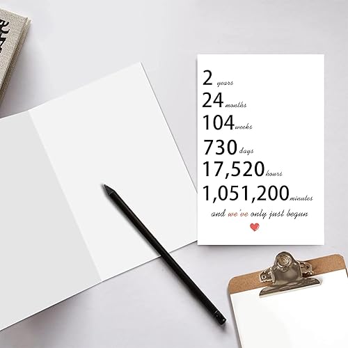Miniatura 3 de Dulce tarjeta de aniversario de segundo deshierbe regalos para él y ella, Tarjeta de aniversario de dos años traviesa para marido esposa, Romántico
