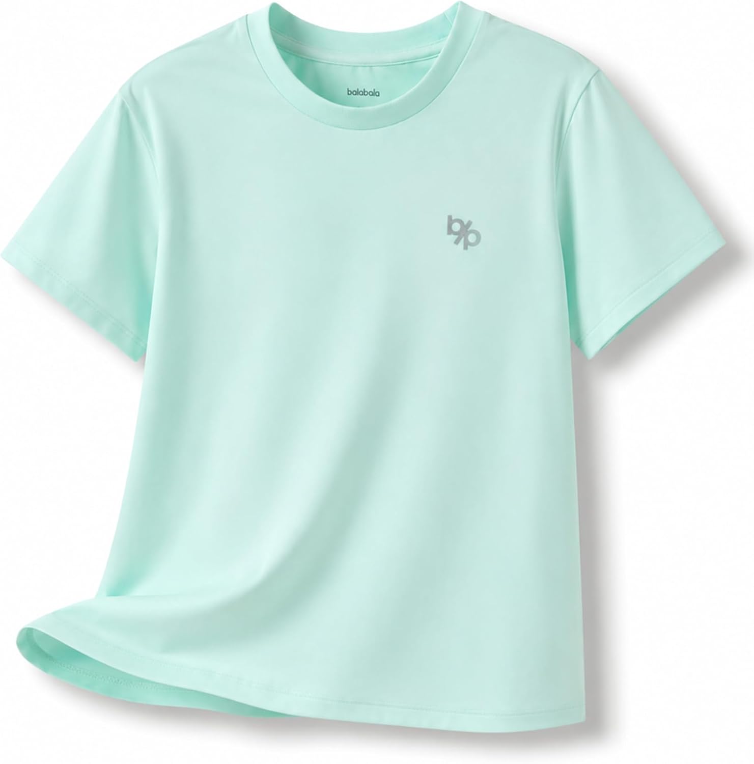 Balabala Boys Athletic Shirts Girls Short Sleeve Quick Dry T-Shirt Solid Basic Tee Tops for Kids Teens Sports Activewear