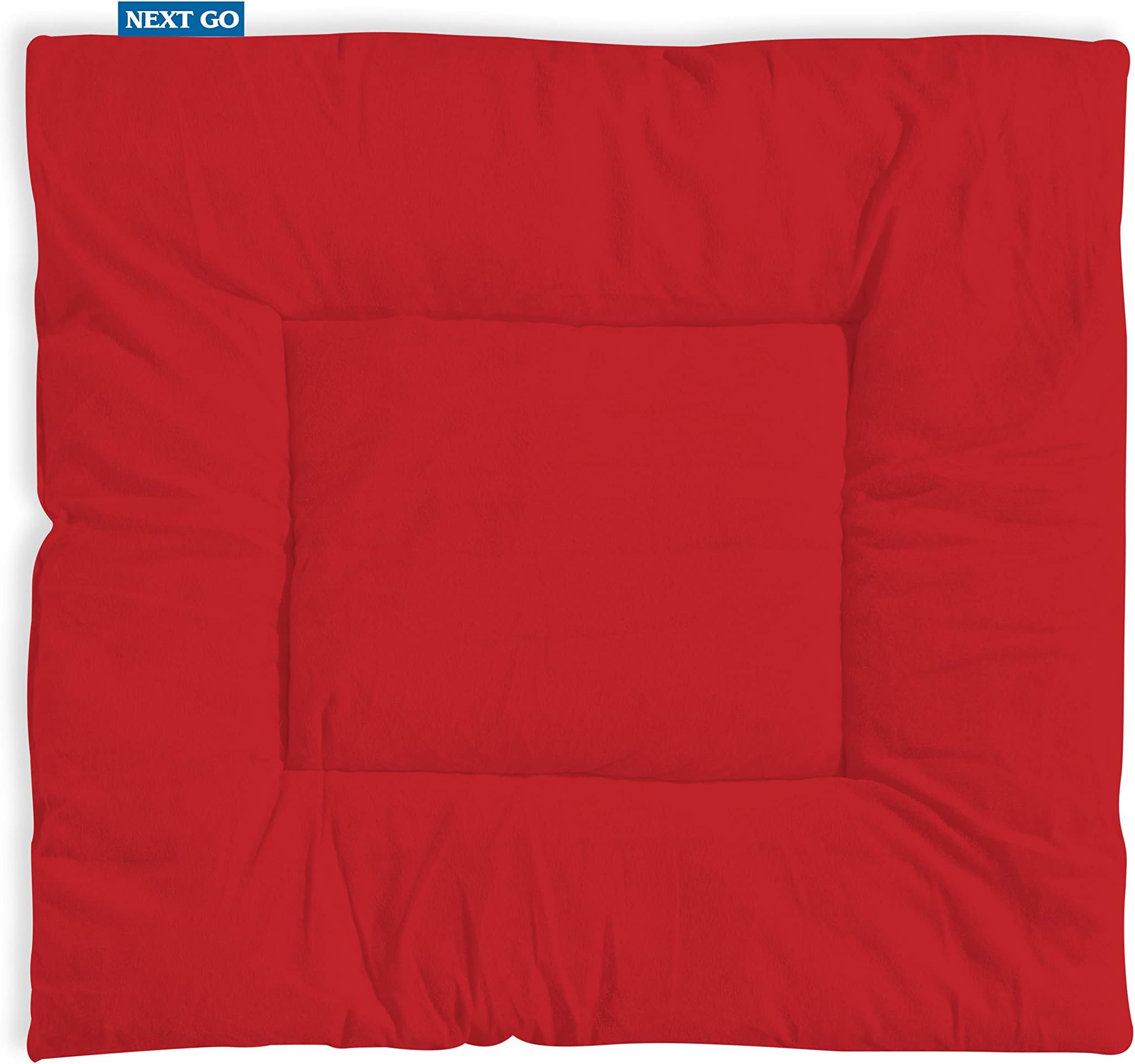 NEXTGOPooja Aasan Extra Thick Gaddi Style Velvet Cloth Gifts Katha Havan Shaadi Long Time Comfort Soft Prayer Floor Sitting Mat Big Size 27''X 27'' INCH (Ruby Rate, 1)