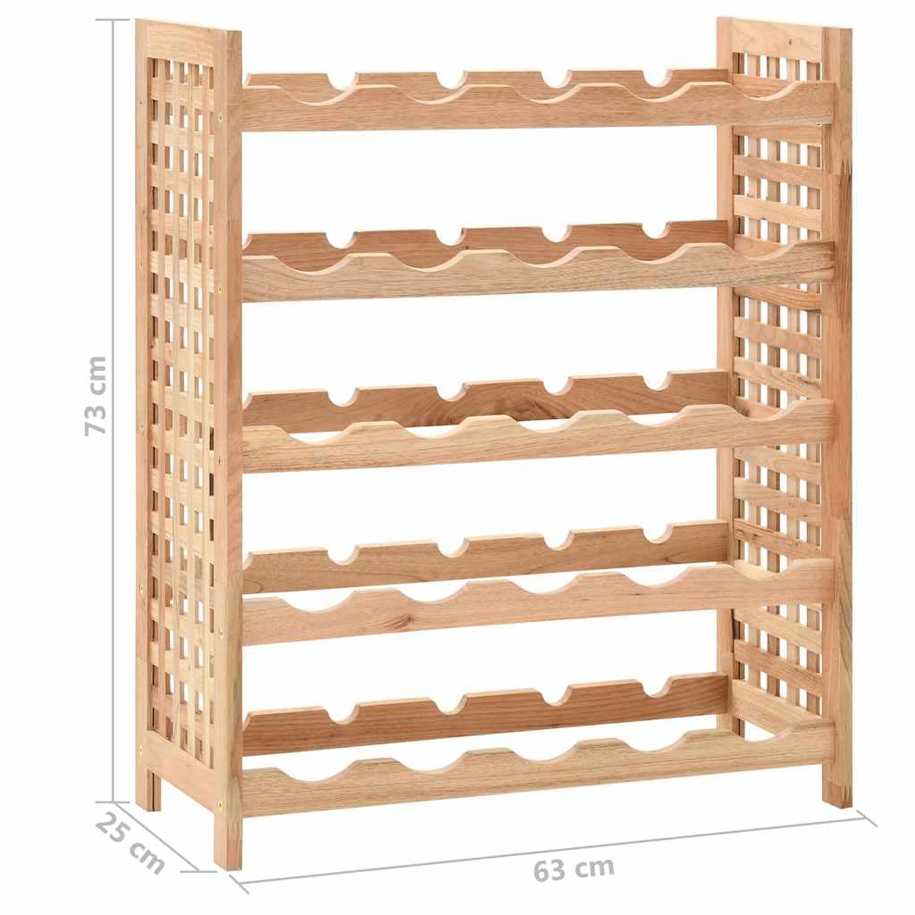 Générique 5-poziomowy stojak na wino z litego orzecha włoskiego, przechowywanie 25 butelek, uchwyt na butelki 63 x 25 x 73 cm z wentylowanymi półkami, elegancki i kompaktowy design dla Twojego