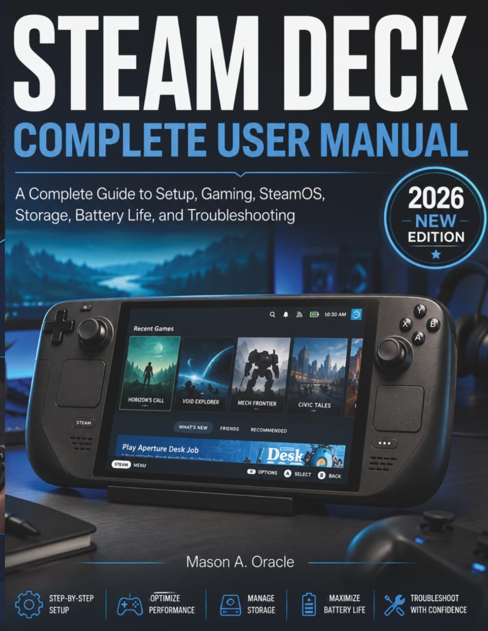 STEAM DECK COMPLETE USER MANUAL: A Complete Guide to Setup, Gaming, SteamOS, Storage, Battery Life, and Troubleshooting