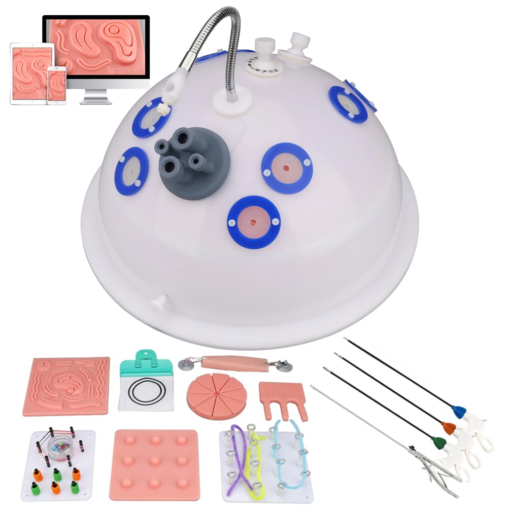 DRXRD Laparoscopia Kit Chirurgia Laparoscopico Simulatore Trainer con Luz & Cámara & 4 Strumenti di Formazione & 10 Moduli di Addestramento per l'insegnamento del Trainer Chirurgico 0°
