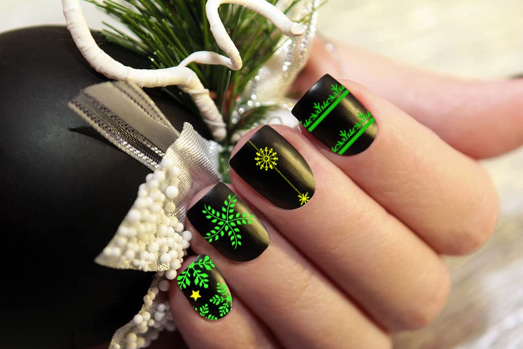 NICENEEDED Nail Art Stamping Plates 4er Set - Mit Blumen, Weihnachts- & Elch-Motiven Für DIY-Nageldesign