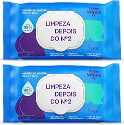 Free Wipes Lenço Umedecido Toilet - Pack com 2 unidades