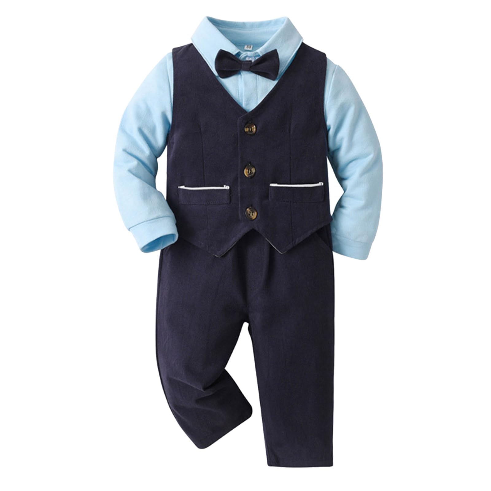 Generico Abiti Bambini, Camicia A Maniche Lunghe Da Bambino Per Neonato, Pagliaccetto, Tuta, Pantaloni, Cappotto Con Cravatta, 4 Pezzi, Da Gentiluomo Per, Tendenza Estate 2025