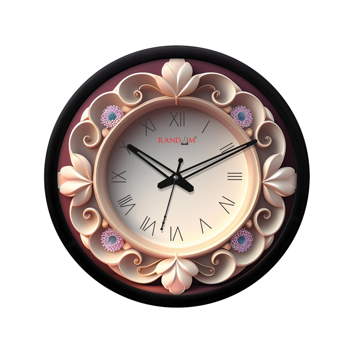 RANDOM 12 Inch Classic & Modern Stylish Tic TOC Movement Wall Clock for Home, Living Room, Bedroom, Lobby, Office, and Kitchen -Multi-63599