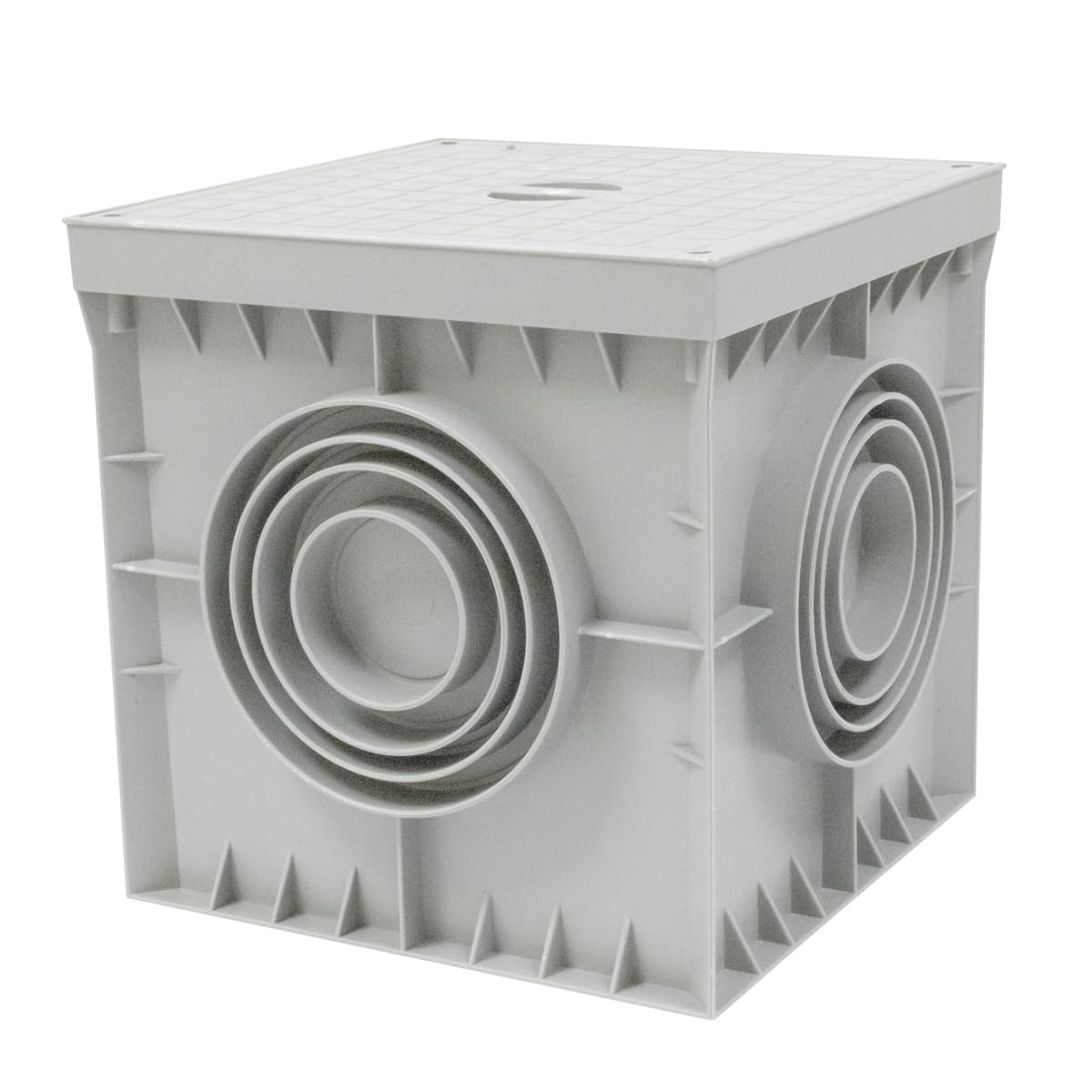 Pack 4 Arqueta Estanca de Suelo Electrica Gris Cuadrada con Tapa Ciega IP54 Arqueta de Riego y Electricidad Arqueta de PVC para Jardin, Drenaje Riego, Instalaciones Eléctricas Tuberías 200x200mm