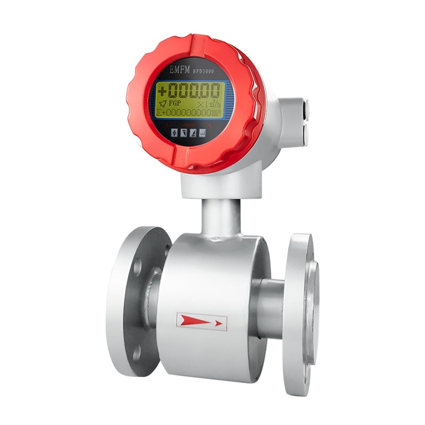 VKvmNYlxx Digital Electromagnetic Flow Meter PTFE Material Water Flowmeter Milk Wastewater Corrosive Liquid(DN50 high end)