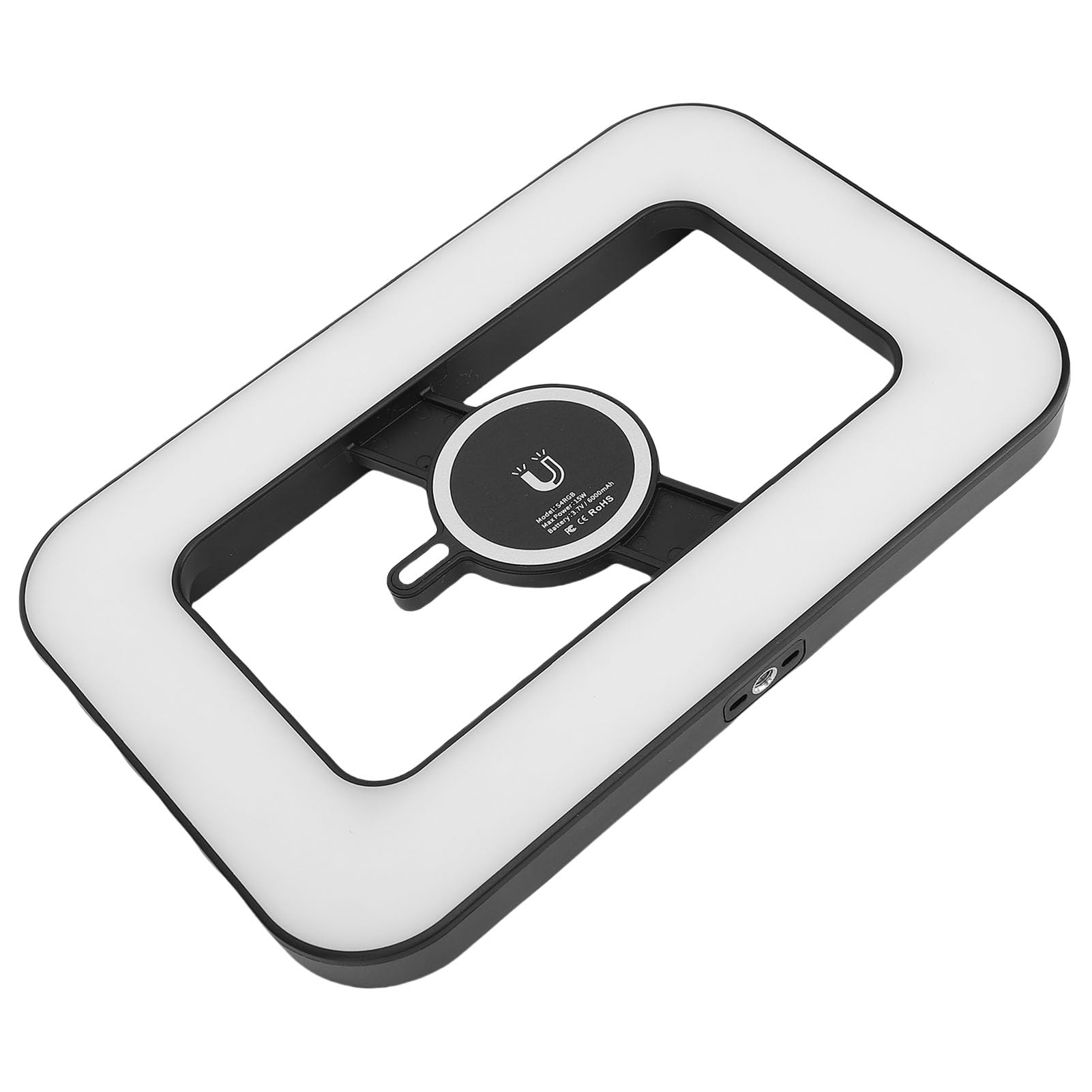 Plataforma de Video de Teléfonos Inteligentes con Luz, Kit de Luz Selfie de Anillo de Mano de Mano a Todo Color 2500-6500K RGB con Trípode, Estabilizador de Video Móvil LED con