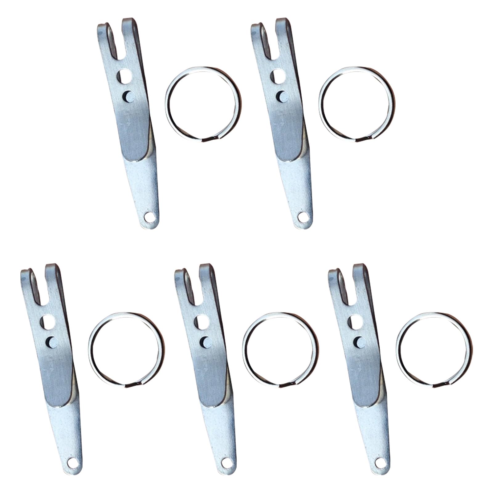 Ljmyy 5pack Stainless Steel Pocket Clip Durability Keychains Clip Light weight For Outdoor And Daily Carry Essential