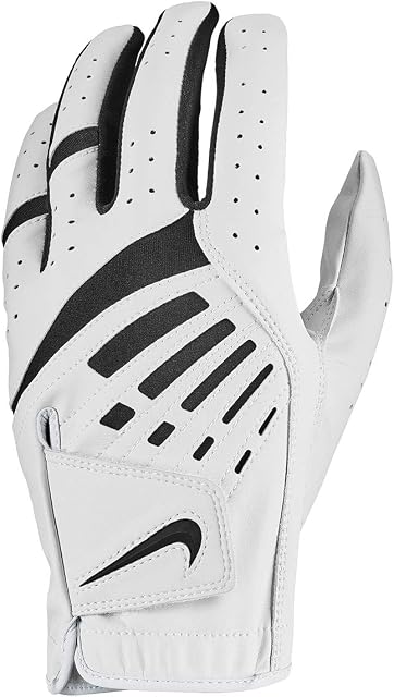 NIKE NGGMDFL2 White carta Football Golf Gloves Mens DURA Feel IX L/H-Medium, M