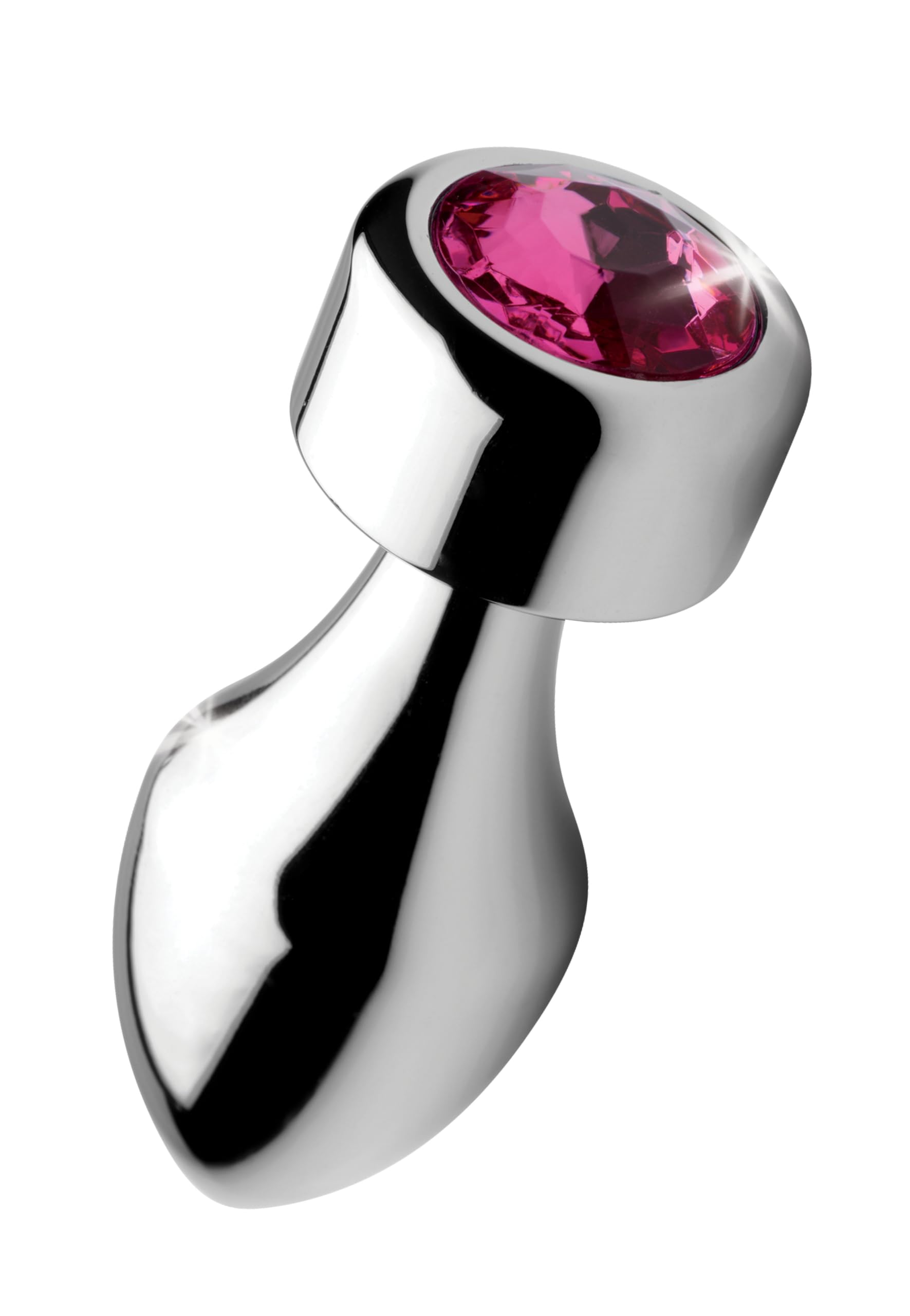 Butt plug aluminium Booty Sparks petit modèle ornait d'un cristal rose - 8